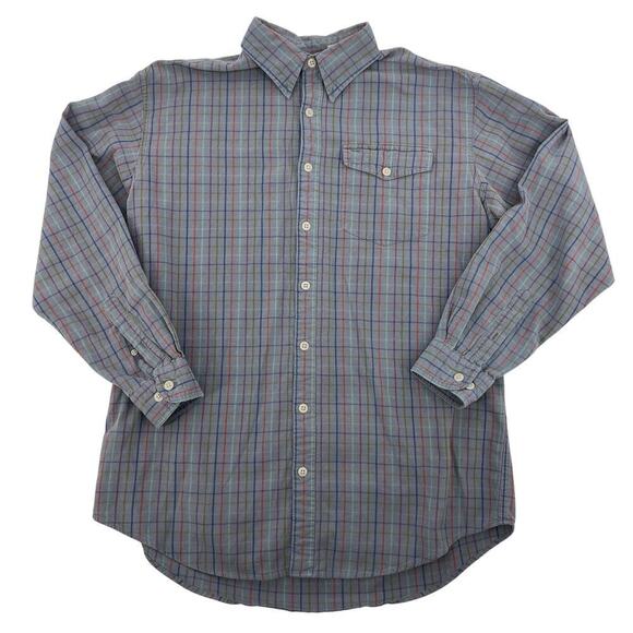 L.L. Bean Vintage 100% Cotton Button Down Shirt Long Sleeve 80s Large Tall - Picture 1 of 9